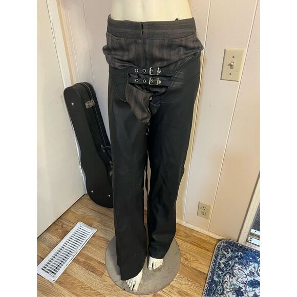 ICON Other - Icon Hella Women’s Black Leather Lined Street Angel Buckle Motorcycle Chaps Size